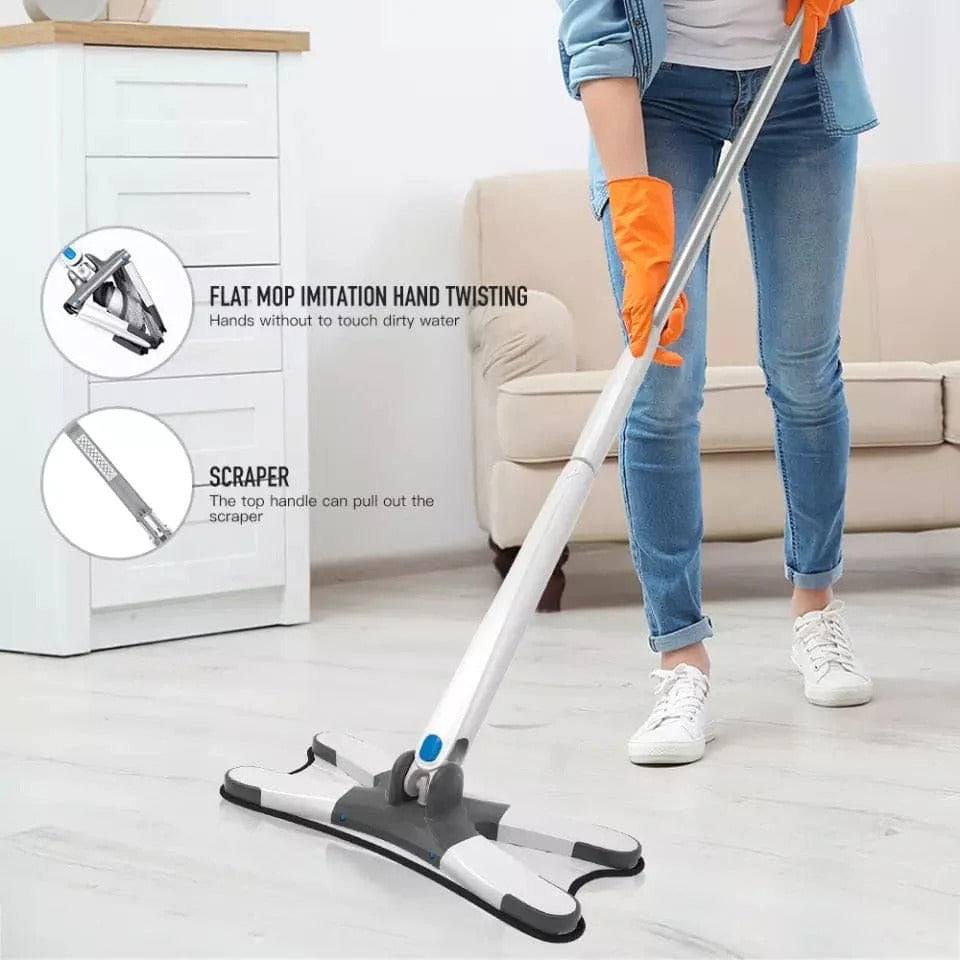 Twisted X-Type Microfiber Mop for Floor Cleaning
