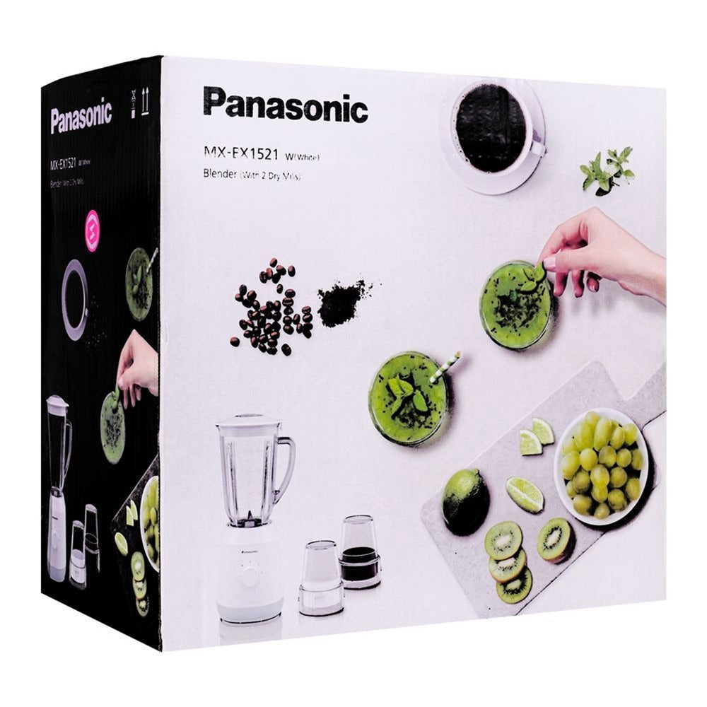 Panasonic 450W Blender With 2 Dry Mill - White MX-EX1521