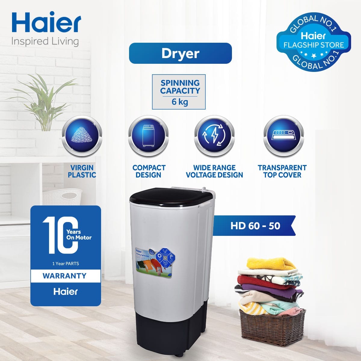 Haier HWS 60-50 6Kg Single Tub Spinner
