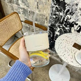 Glass Tumbler with Straw, Lid & Leather Sleeve