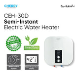 Cherry INVERTER Series CEH-30L Electric Water Heater | Digital Watt Control & Temperature Control, Inverter Energy Saving Geyser