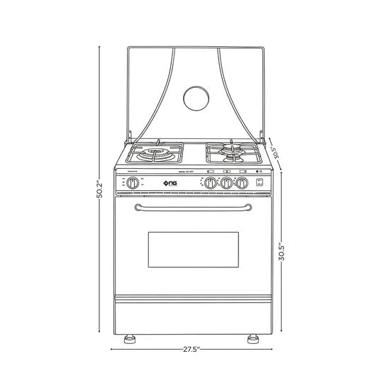 Nasgas Cooking Range 27 inch SG-327 (Single Door)