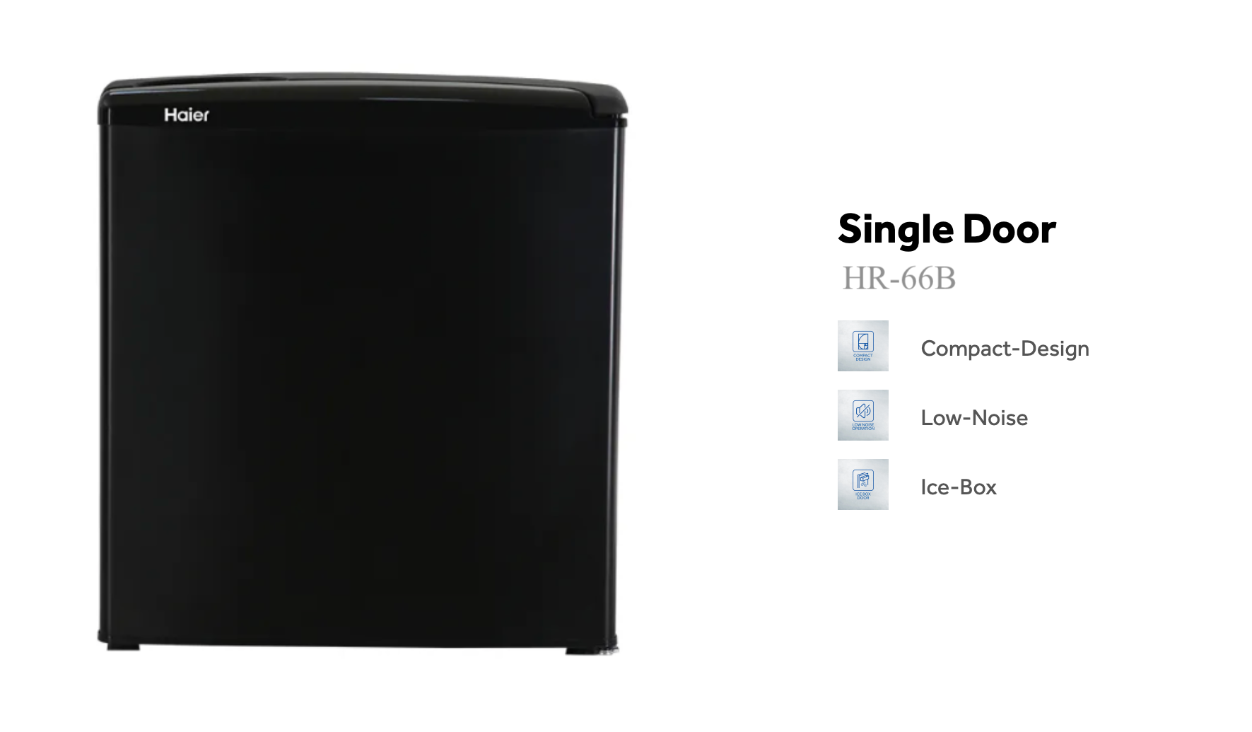 Haier mini fridge 66 Liters 2.3CF HR-66B Single door Refrigerator - Black