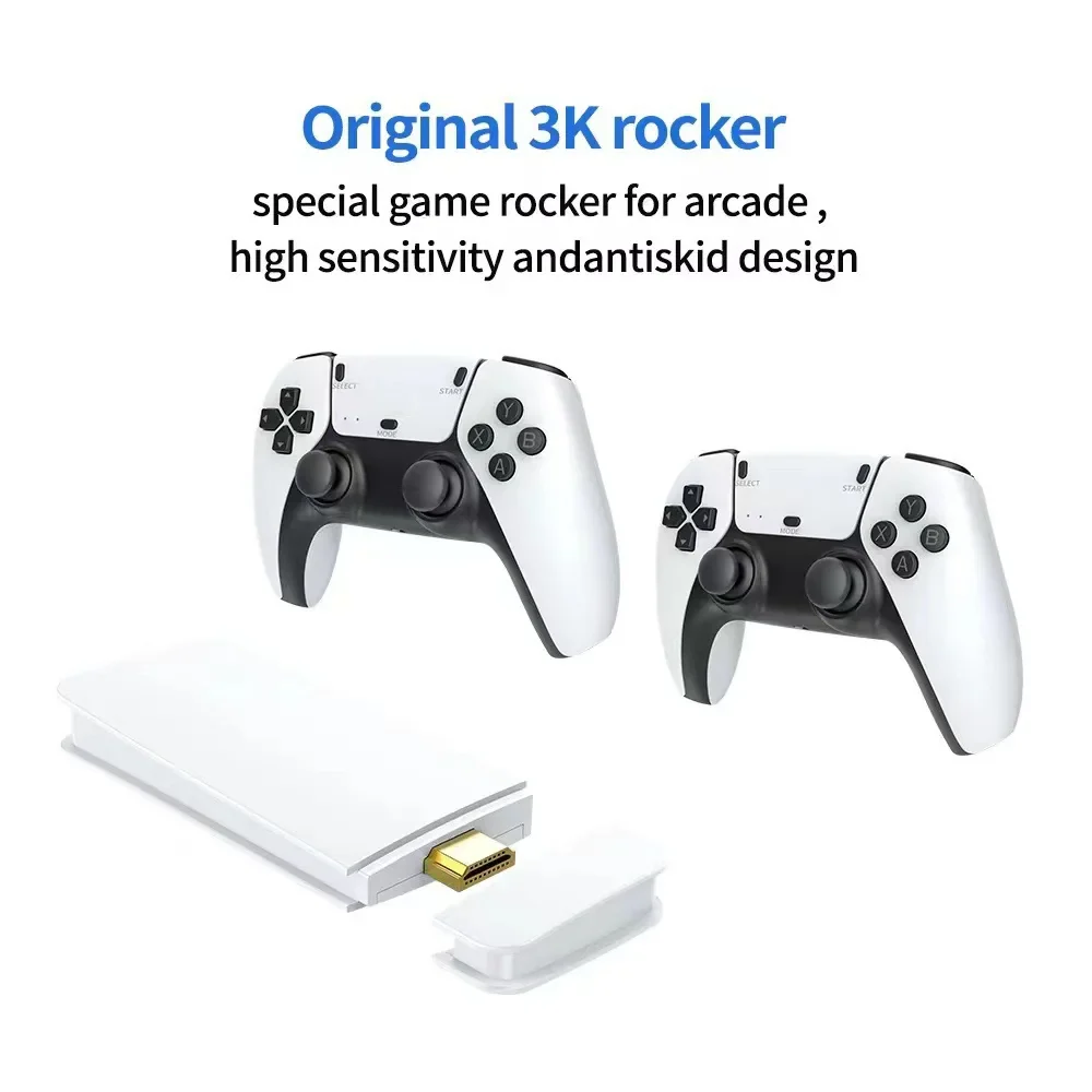 M15 Game Stick 4K Console 64GB with Dual 2.4G Wireless Controllers – 20000 Games