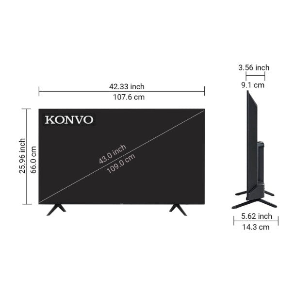 KONVO LED 43K7A 43″ QLED 4K UHD Smart TV