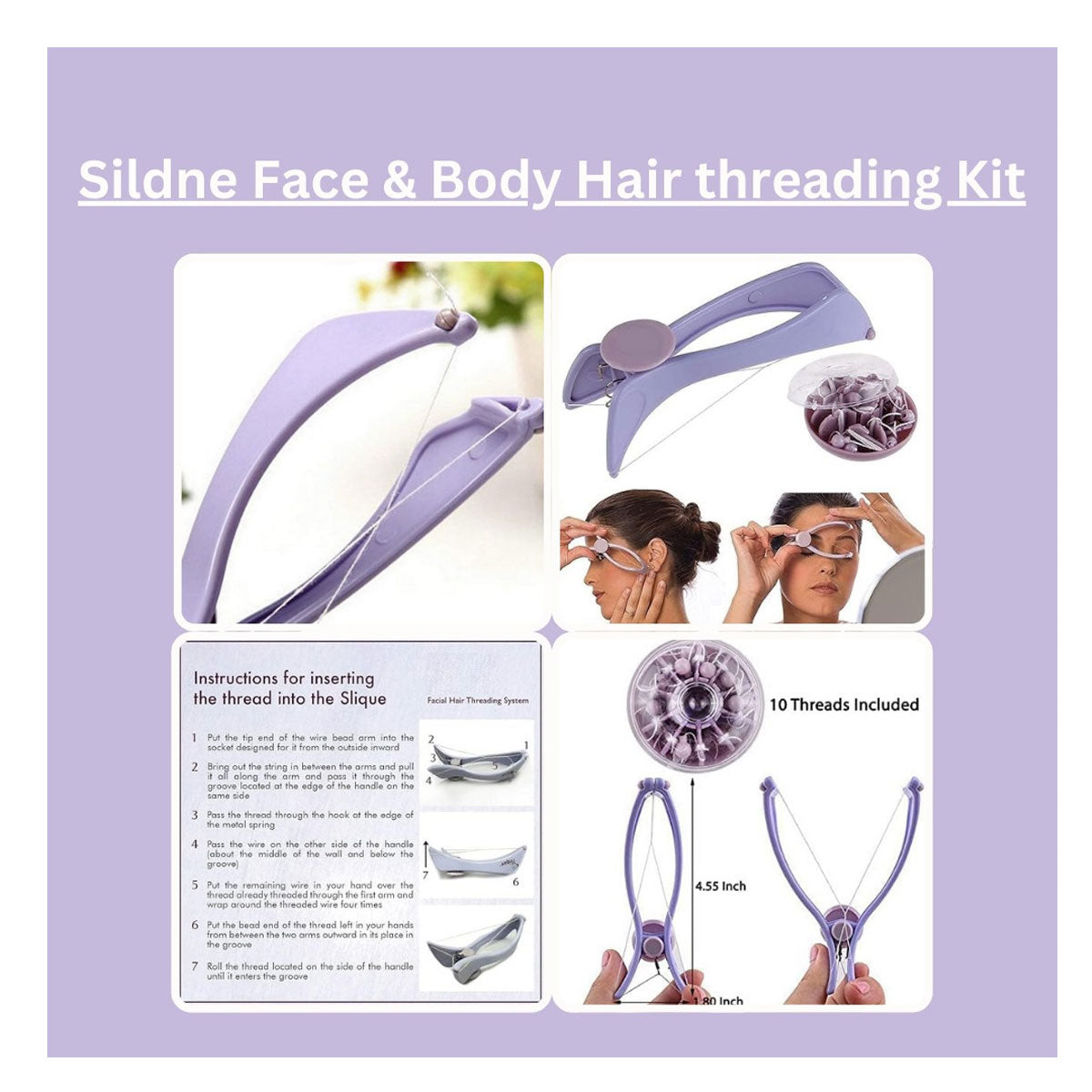 Sildne Face & Body Hair threading Kit - (Box Packing)