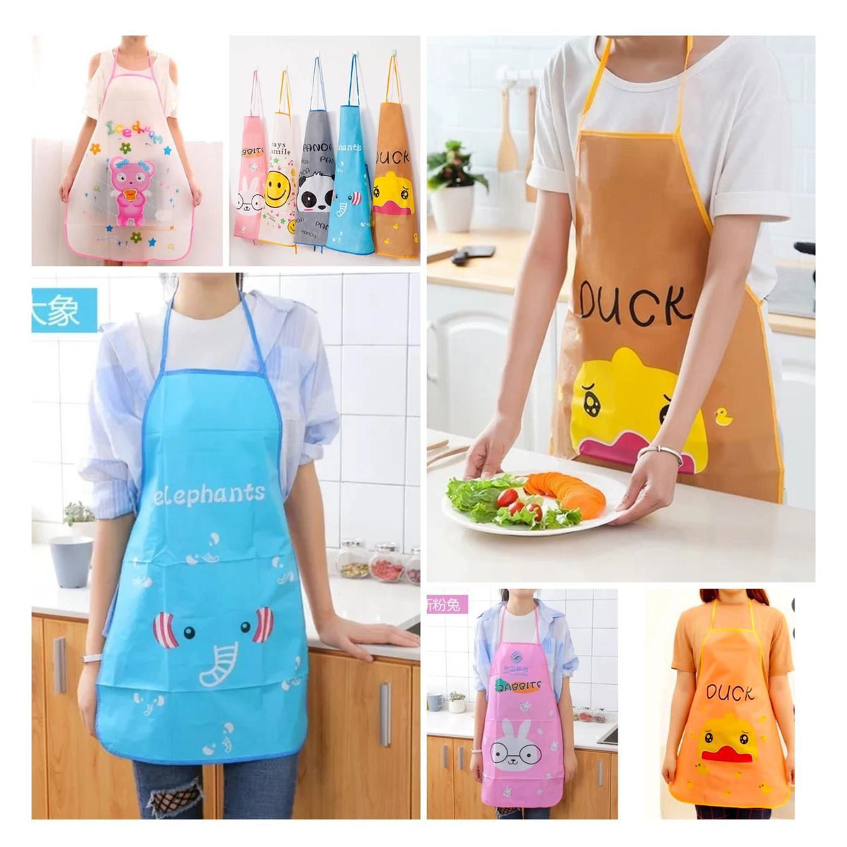 Imported Waterproof Parachute Fabric Kitchen Aprons - Each