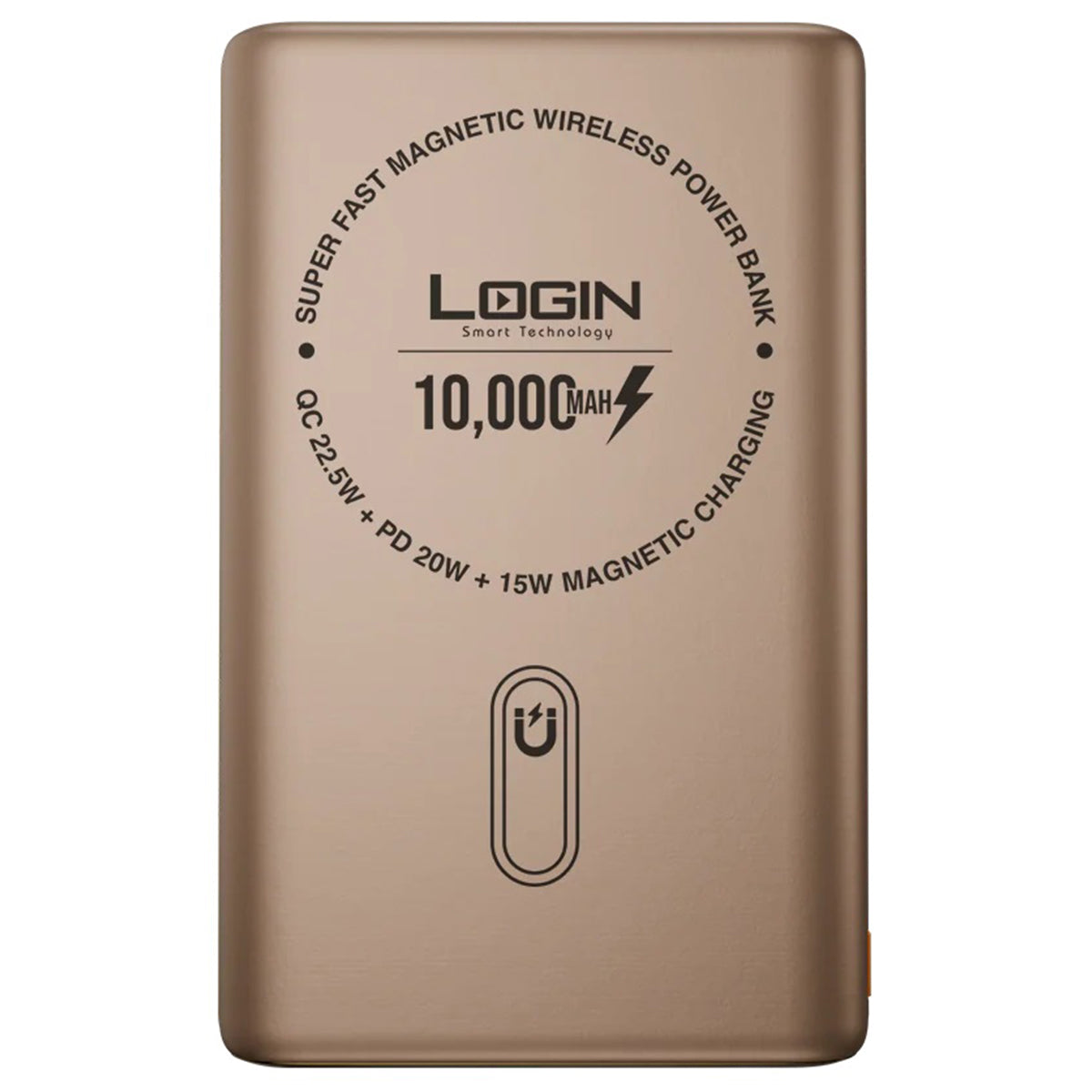 Login L-712 Magna | 10000mAh 22.5W | 15W Magsafe | Digital Display - Gold