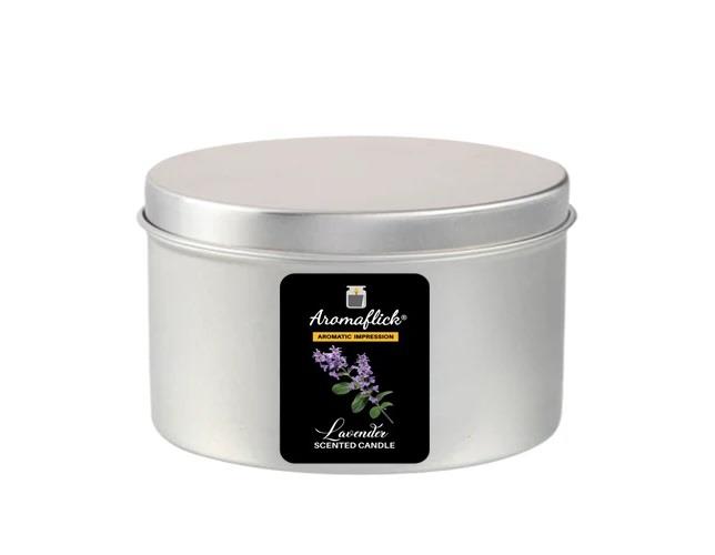 Lavender Scented Candle in Silver Tin
