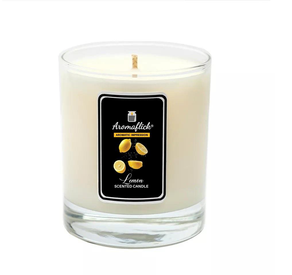 Lemon Scented Candle in Glass Jar