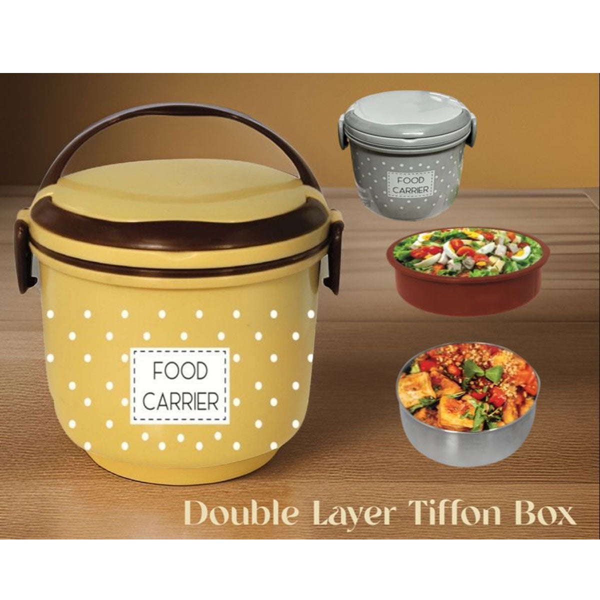 Double Layer Tiffon Lunch Box/Food Carrier
