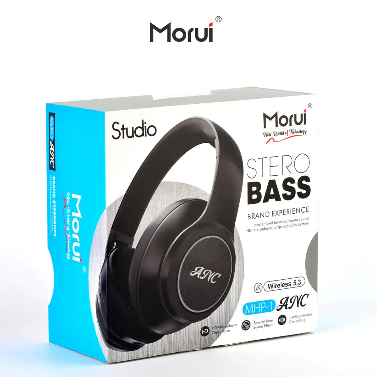 Morui Headphones - MHP-1 Stero Bass Wireless Head Phone With Active Noise Cancelling (ANC)