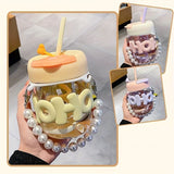 PEARL GLASS SIPPER (With glass straw)