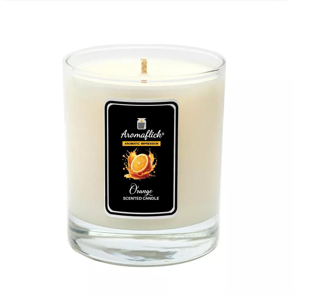 Orange Scented Candle in Glass Jar