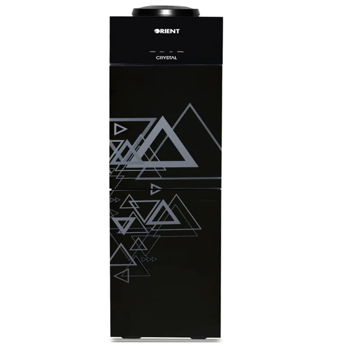Orient Crystal 3 Taps Triangle Black Glass Door Water Dispenser