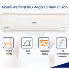 Orient 18G Mega T3 1.5 Ton Inverter AC (80% Energy Savings)