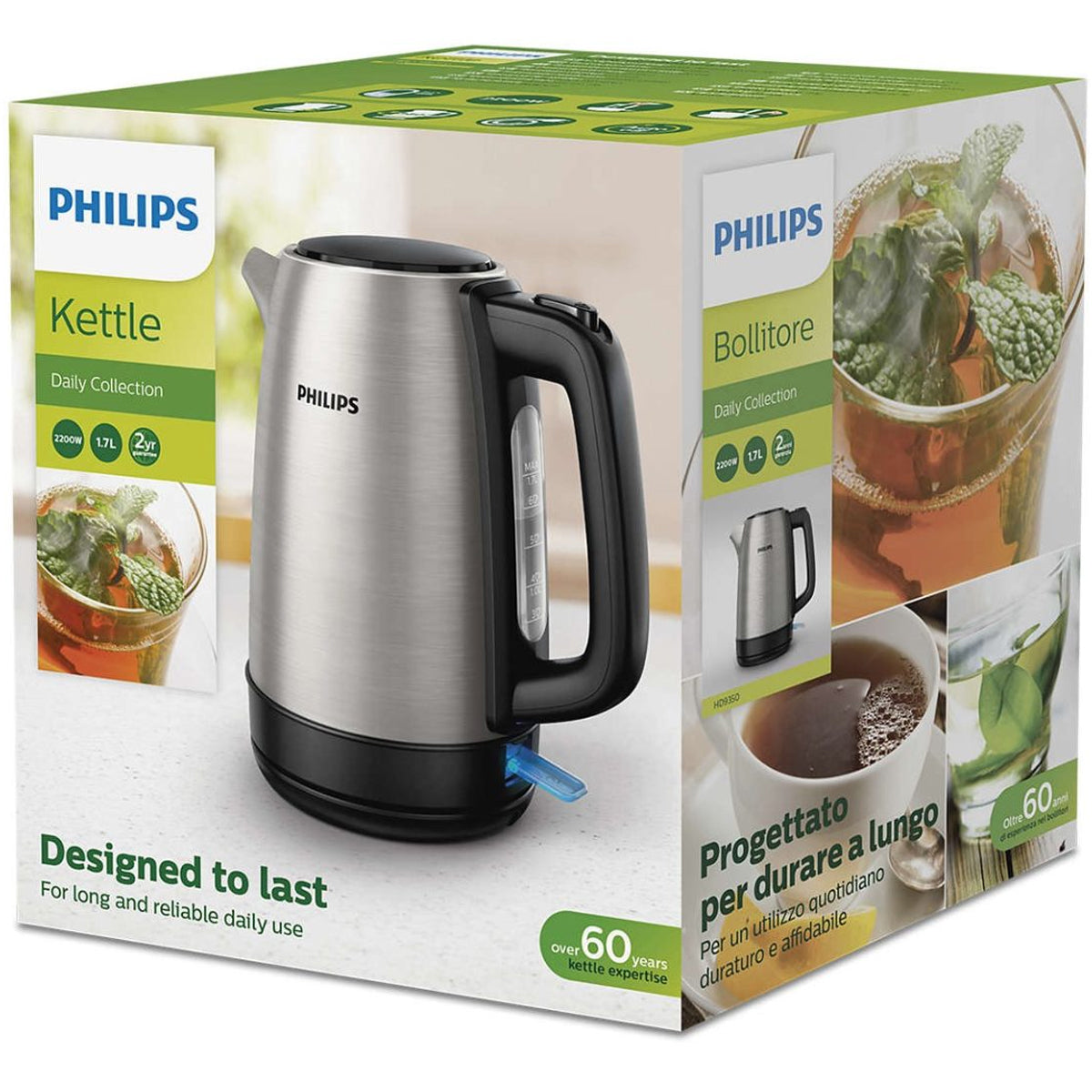 Philips Daily Collection Kettle HD9350/90 – 1.7 Litres – 1850 To 2200 Watts