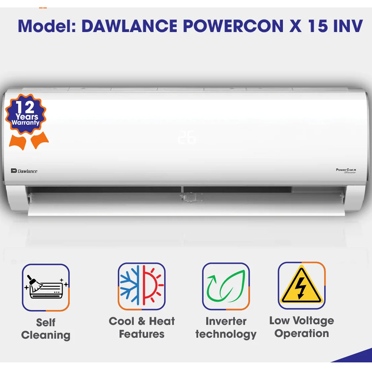 Dawlance Powercon X Inverter 15 Split Air Conditioner – T3 Compressor - 1 TON