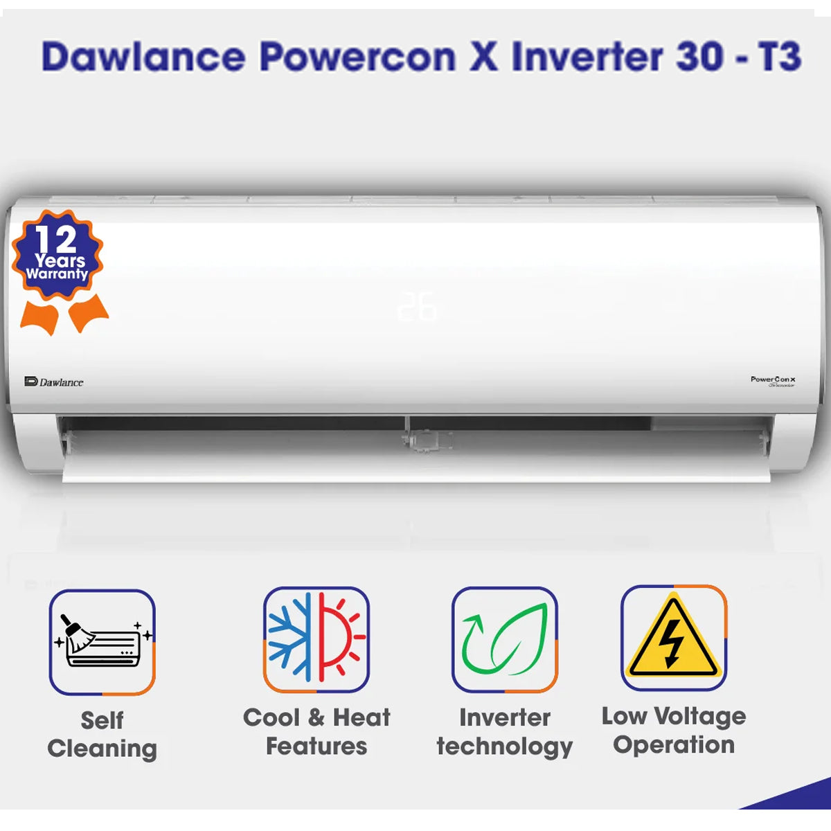 Dawlance Powercon X Inverter 30 Split Air Conditioner – T3 Compressor - 1.5 TON