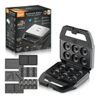 RAF R.553 6 IN 1 Sandwich Maker with 6 different Style Plates/ Panini Grill / Waffle / Patented Sandwich/ Doughnut/ Madeline Board Designs 800 watts