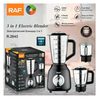 RAF 3 in 1 full steel blender (Blender, Grinder and Wet Mill) R.2843