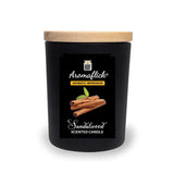 Sandalwood Scented Candle in Black Glass – Bold & Luxurious Aroma