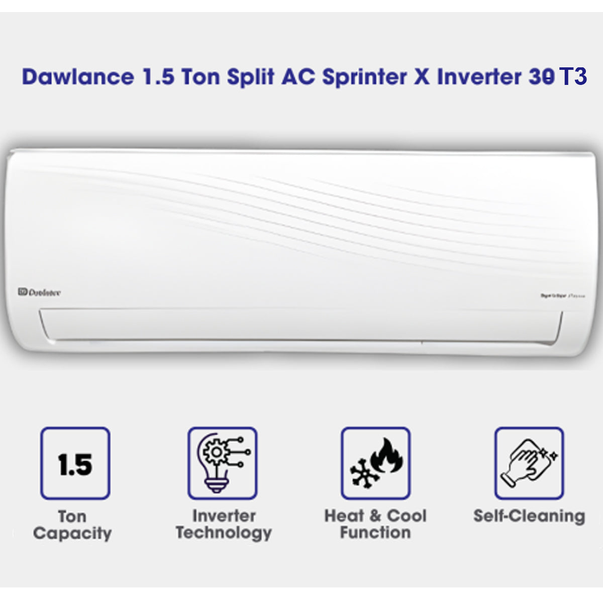 Dawlance Sprinter X Inverter 30 Split Air Conditioner – T3 Compressor - 1.5 TON