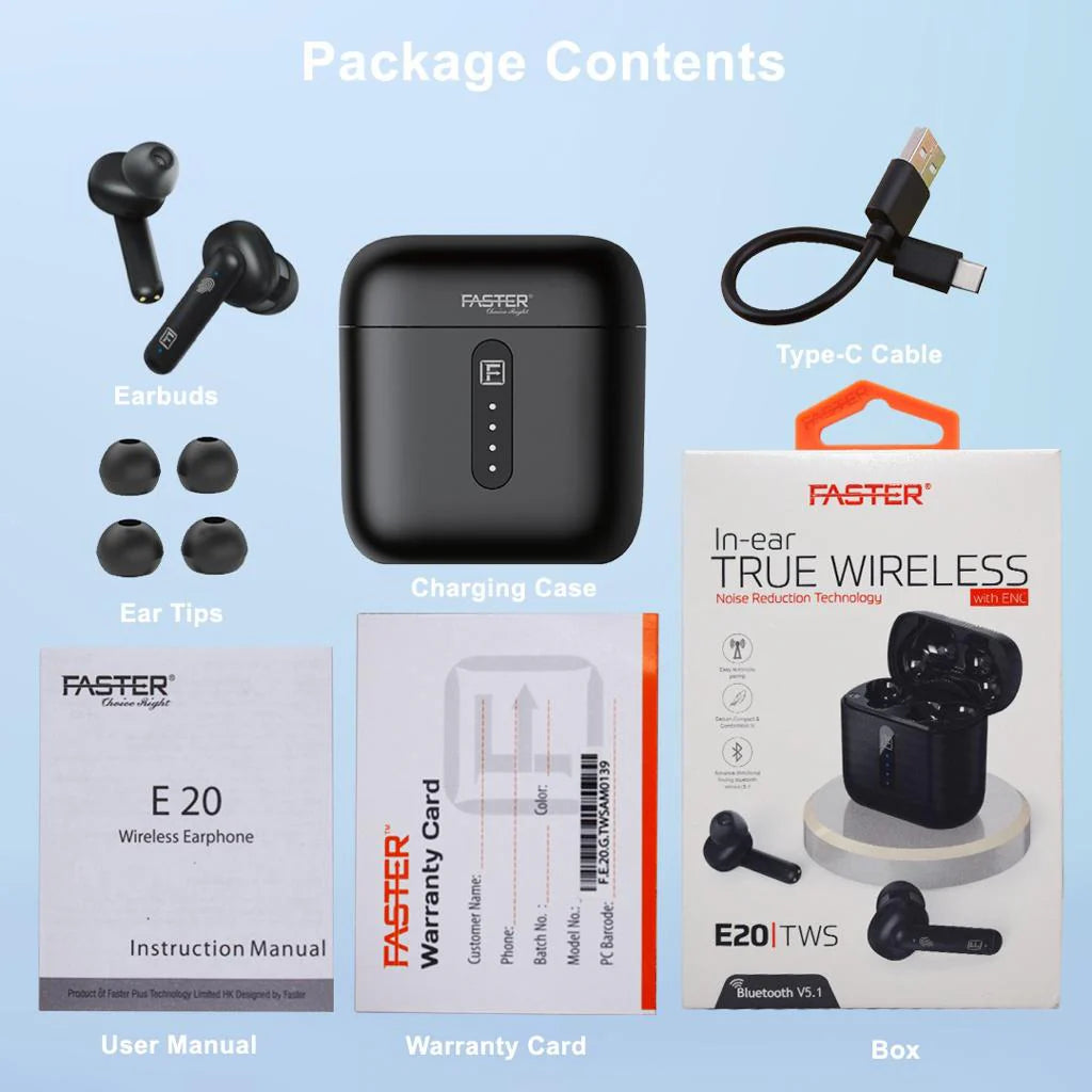 FASTER E20 ENC Faster TWS Earbuds