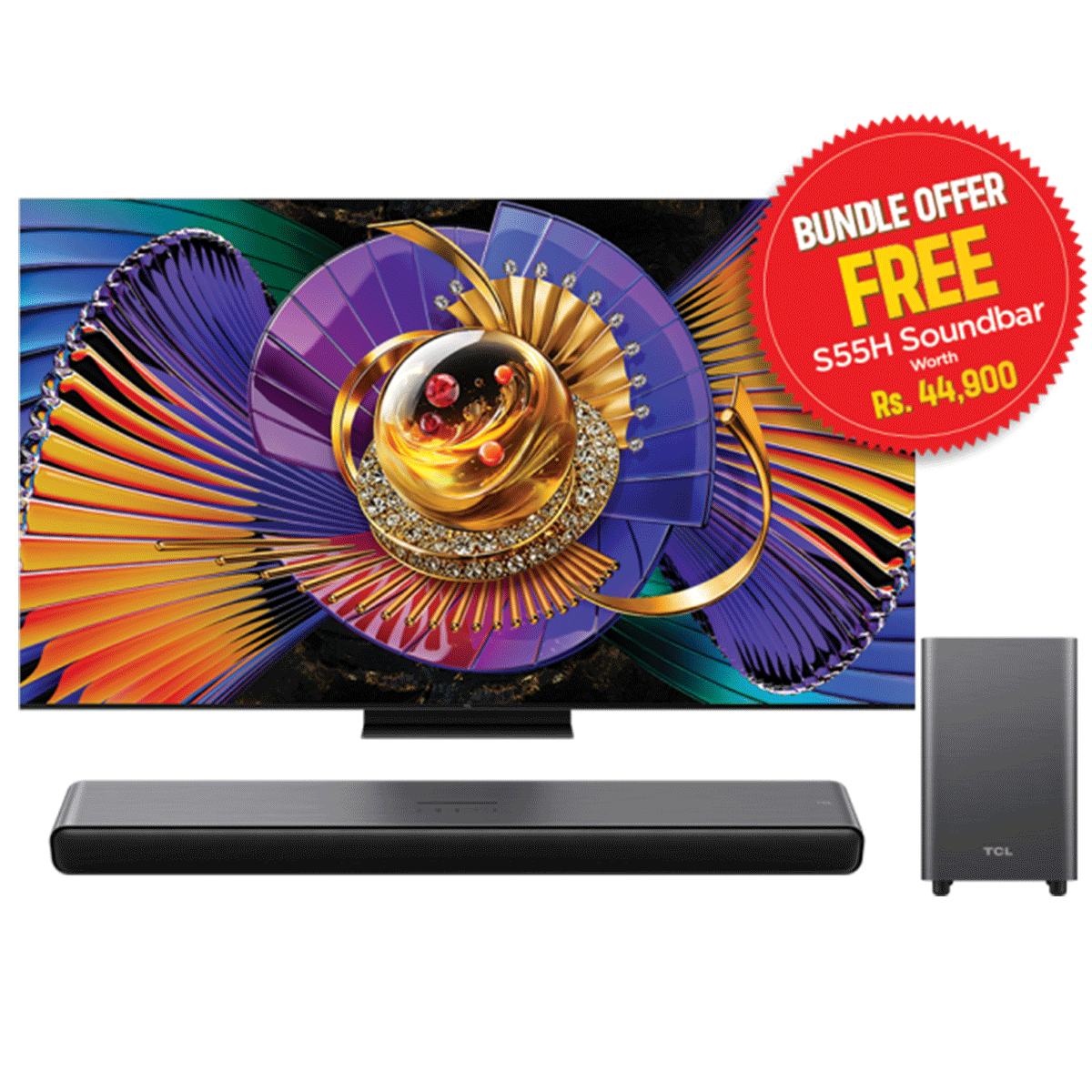 TCL C7L 75″ SQD Super Mini Q LED + Fee TCL S55H 2.1ch Pro Super Bass Soundbar