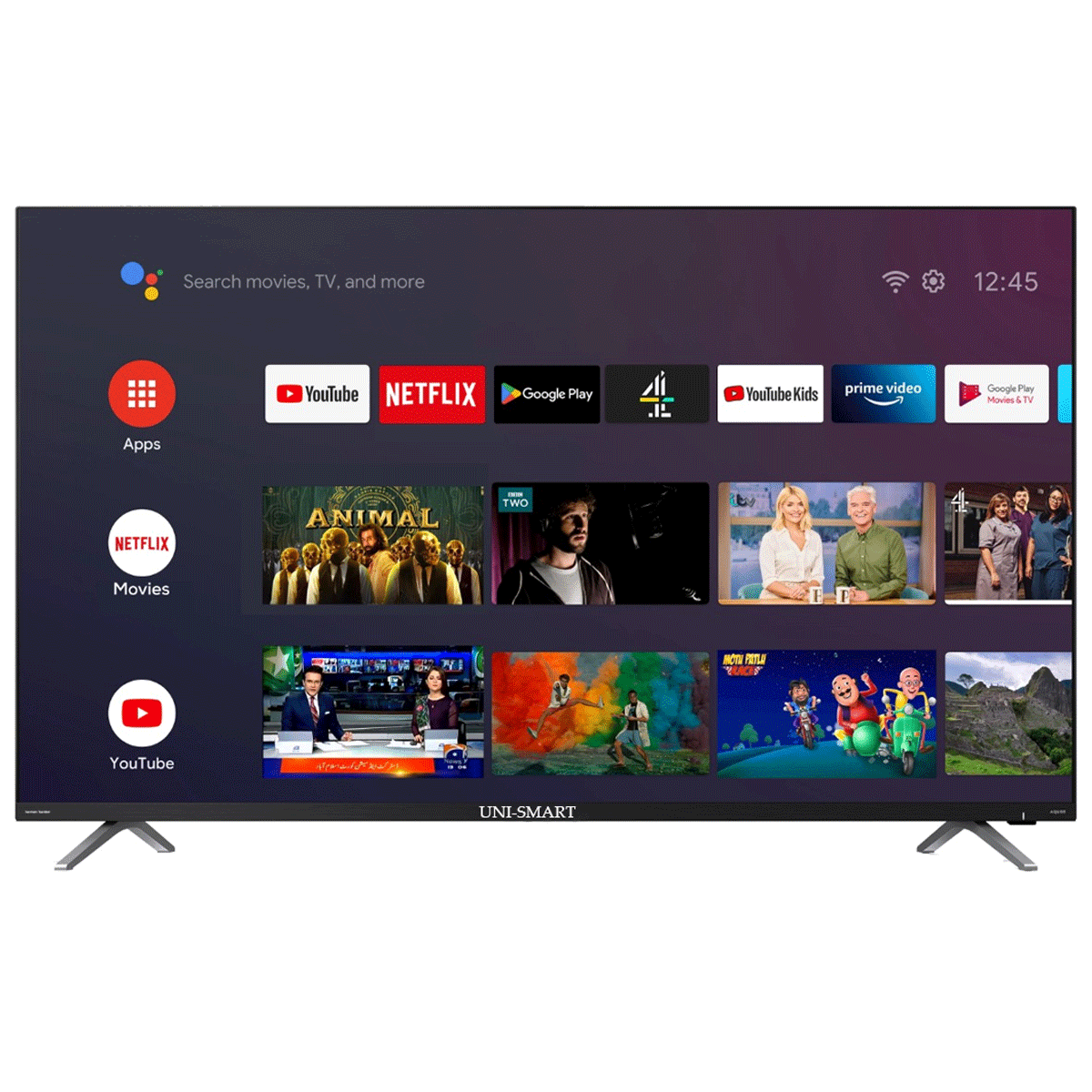 UNI-SMART 32 Inch Smart LED TV Bezel Less - Black