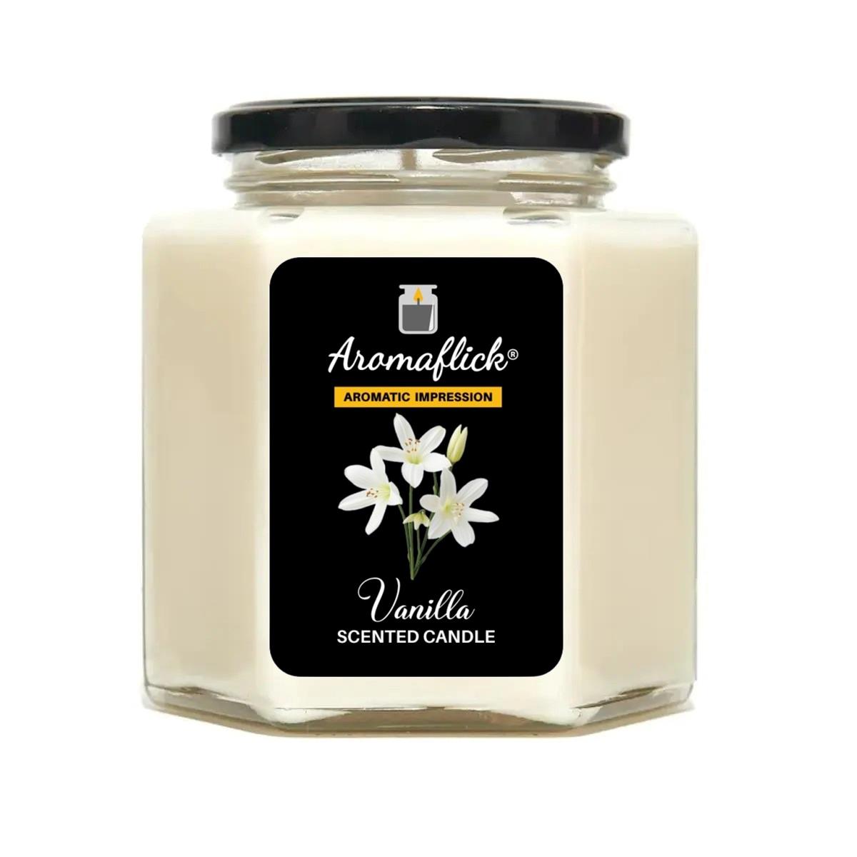 Vanilla Scented Candle in Hexagonal Jar