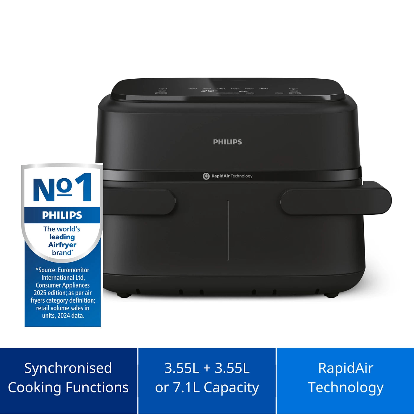 Philips 1000 Series Dual Basket Airfryer NA150/09 - 7.1 L