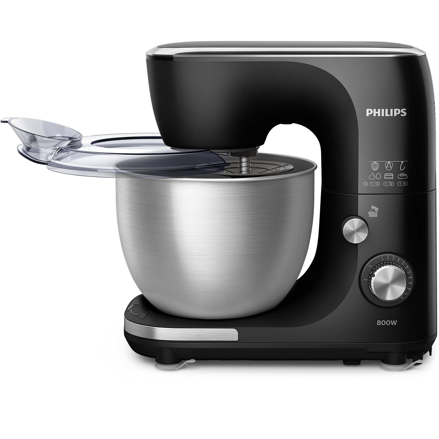 Philips HR7922 Kitchen Machines, 4 in 1 Food Processor 800w, 4 Accessories, 12 speeds, 5L SS Bowl