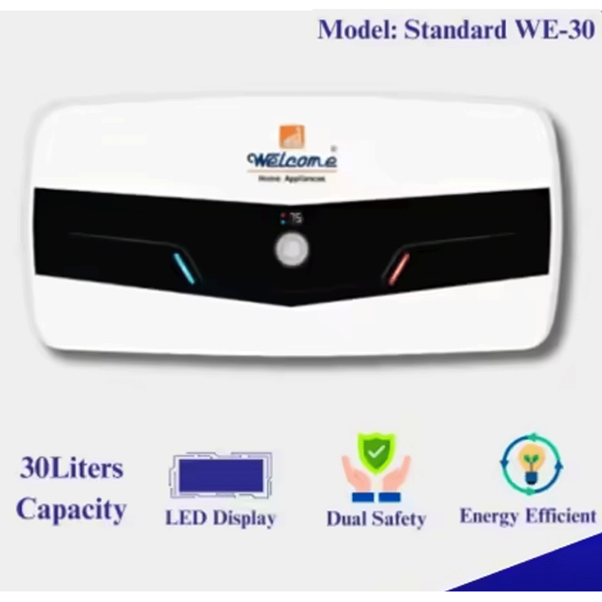 Welcome WE-30 Electric Geyser (30L, LED & Breaker Wire)