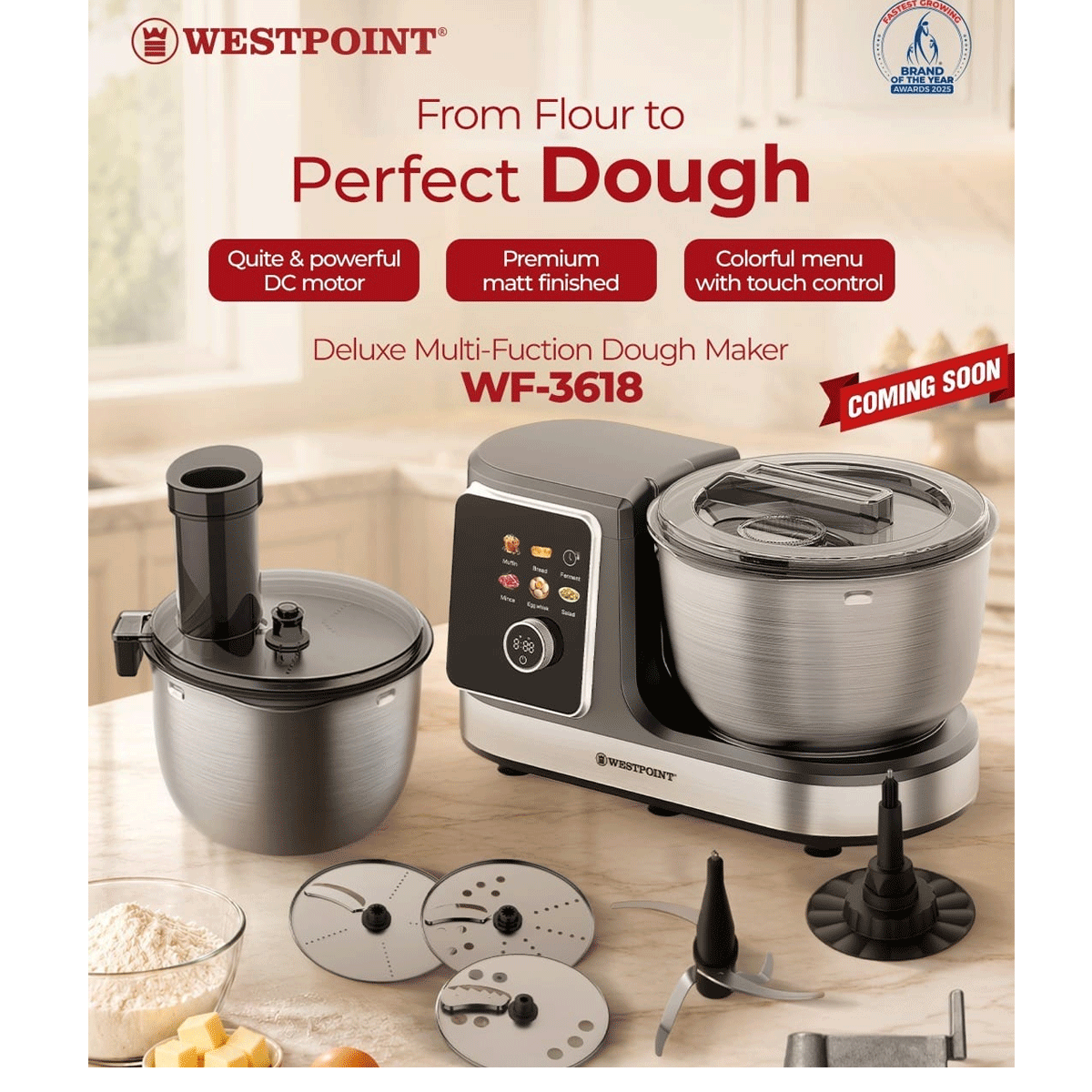 WestPoint Dough Maker Multi Function, Chopper Slicer WF-3618