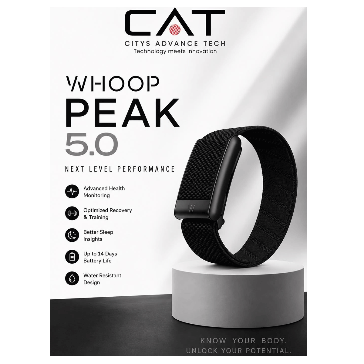 WHOOP Peak 5.0 Health and Fitness Wearable 24/7 Activity and Sleep Tracker
