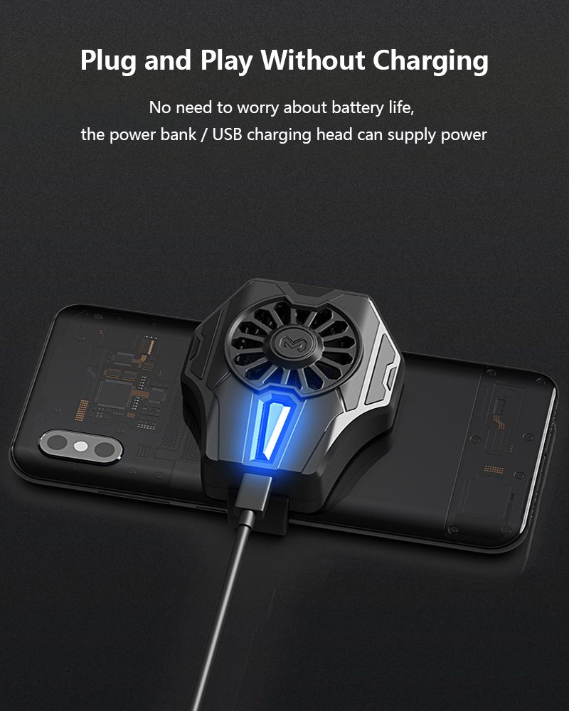 MEMO L01 Mobile Radiator Phone Cooling Fan Case Cold Wind Handle Fan for PUGB Mobile Cooler Mobile Cooling Fan Case