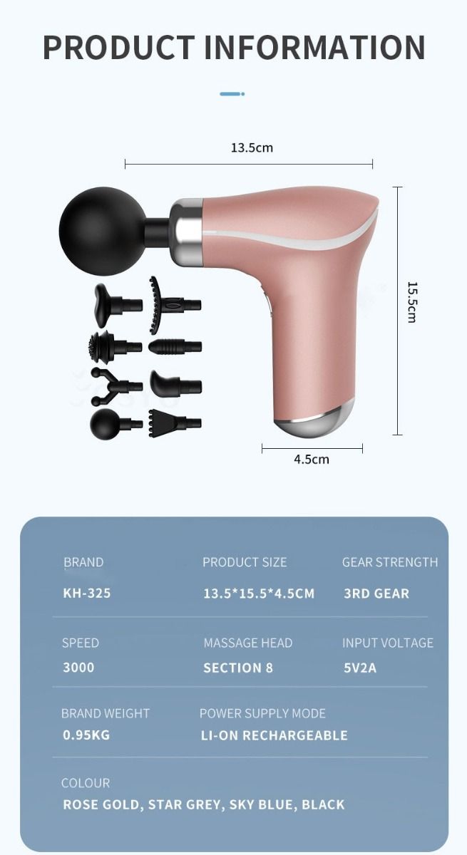 Portable Massage Gun 3 Gears Muscle Relaxation Electric Gun Massager