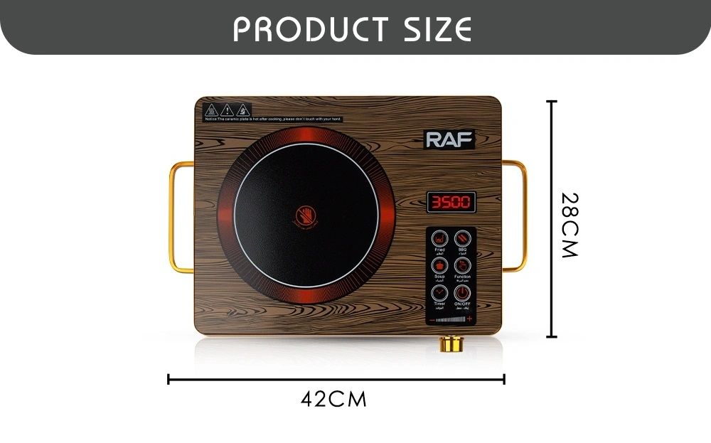 Electric Ceramic Stove Induction Cooker Intelligent Hot Pot Stove With Timer Ceramic Induction Cooktop -Golden-Silver