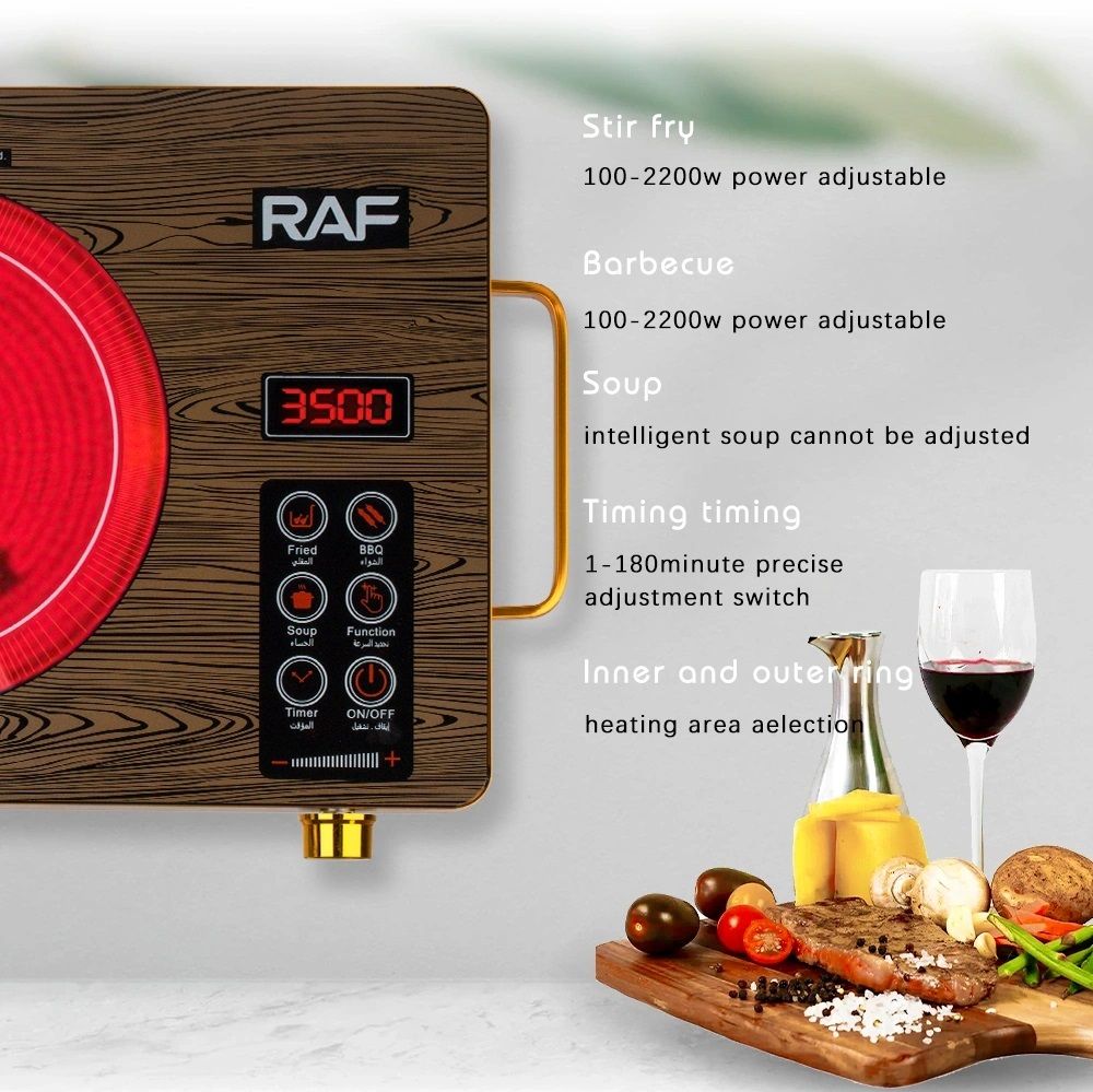 Electric Ceramic Stove Induction Cooker Intelligent Hot Pot Stove With Timer Ceramic Induction Cooktop -Golden-Silver
