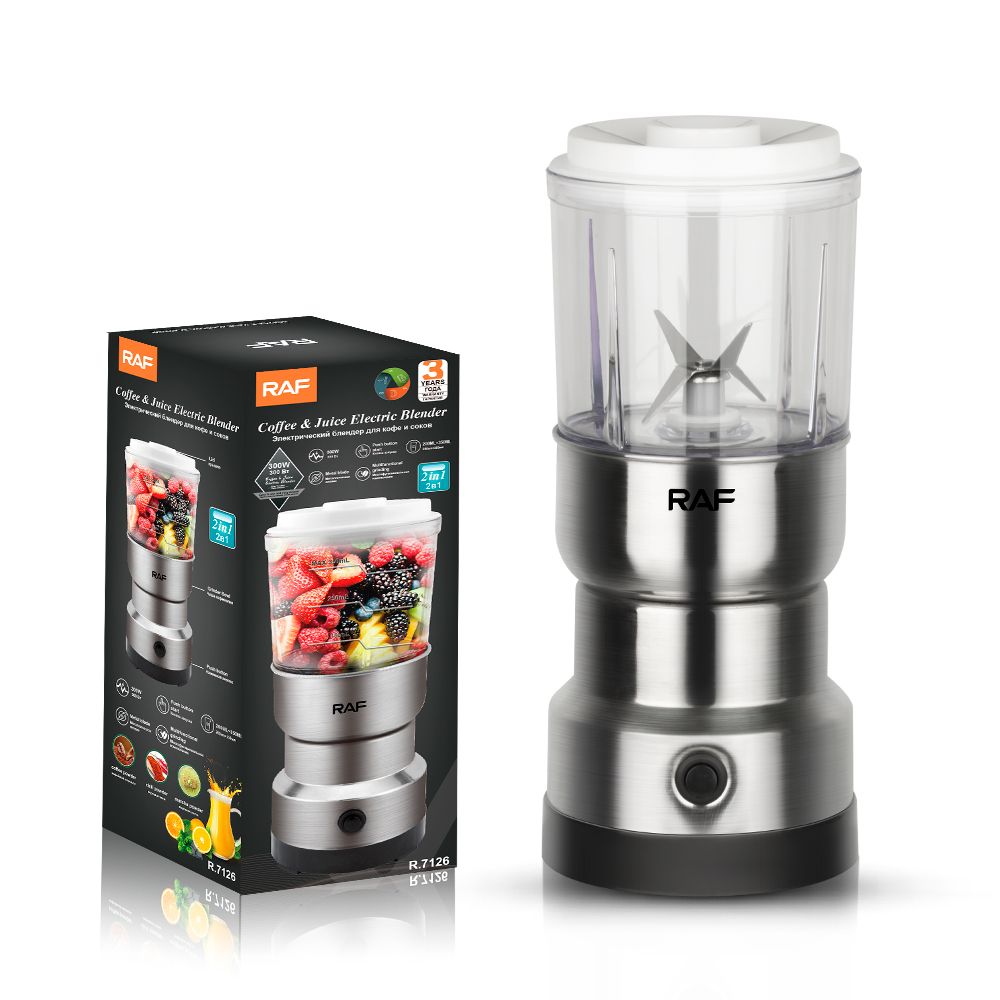 RAF 2in1 – Stainless Steel Juice Blender Automatic Coffee Spice Grinder
