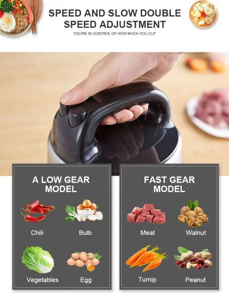 6L Food Processor With Stainless Steel 304 Bowl Commercial Meat Grinder