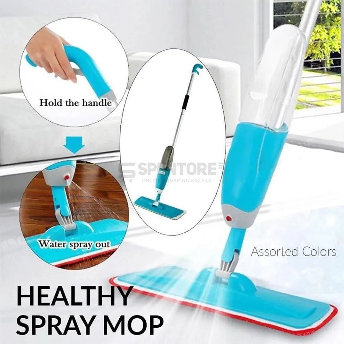 Healthy Spray Mop with Removable Washable Cleaning Microfiber Pad