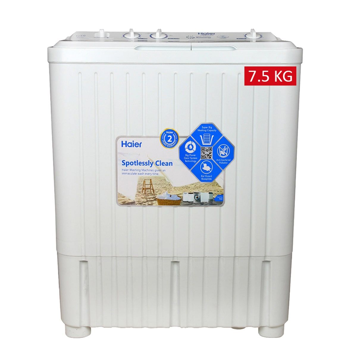 Haier HWM 75-AS Washing Machine Twin Tub 7.5 KG