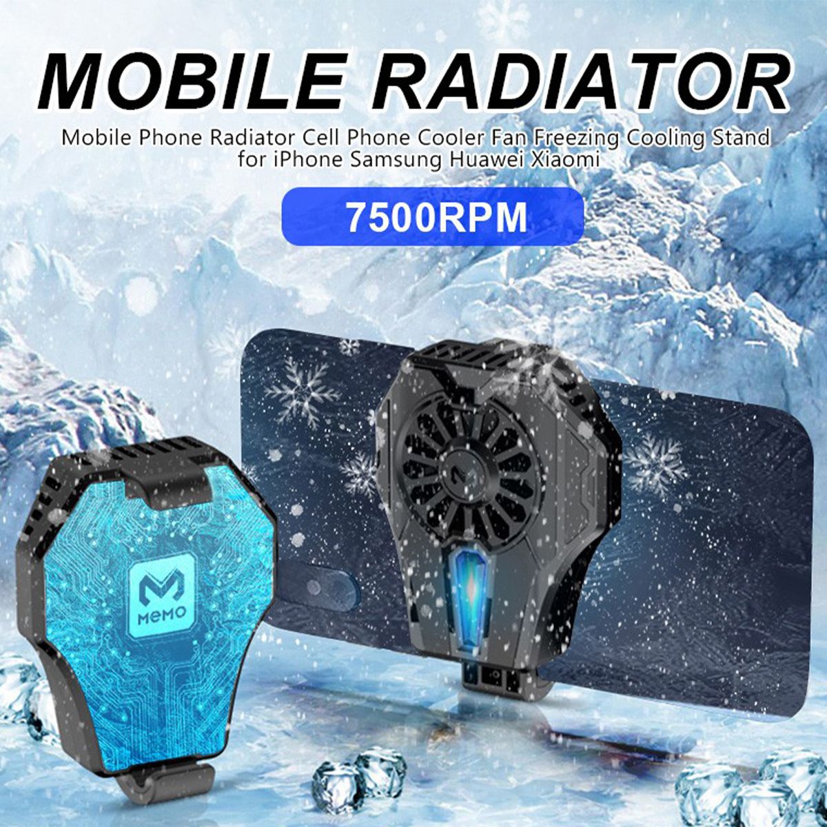 MEMO L01 Mobile Radiator Phone Cooling Fan Case Cold Wind Handle Fan for PUGB Mobile Cooler Mobile Cooling Fan Case
