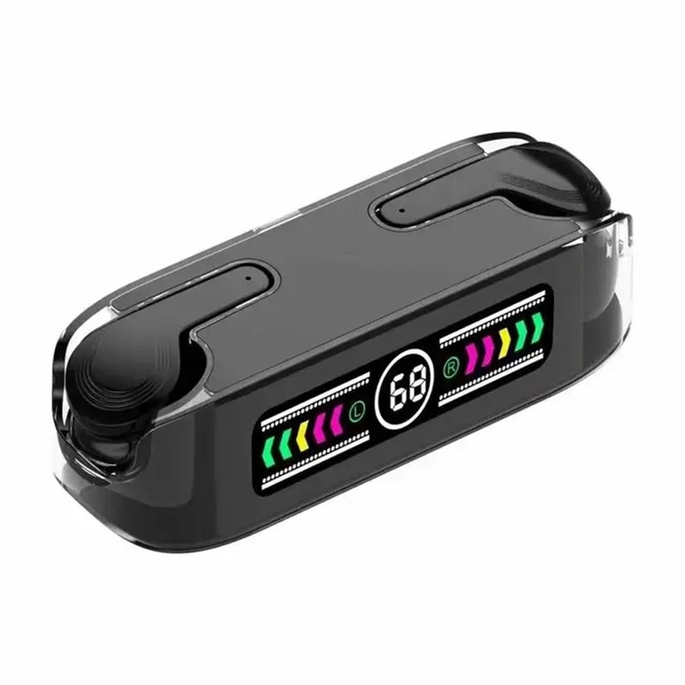 M12 MAX Bluetooth Earphone Headphones Mirror Wireless Stereo Headset 5.3 with Digital Display Sports Earbuds for Gaming