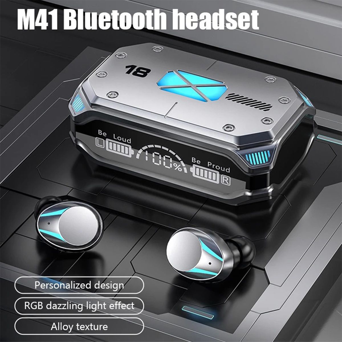 M41 TWS Wireless Headphones Bluetooth Earphones Touch Control Noise Reduction Stereo Waterproof Headsets Earbuds With Microphone