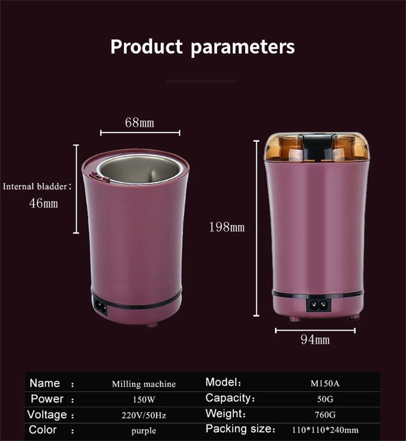 Mini Kitchen Electric Coffee Grinder Cereals Nuts Beans Spices Grains Grinding Machine Multifunctional Home Coffee Beans Grinder