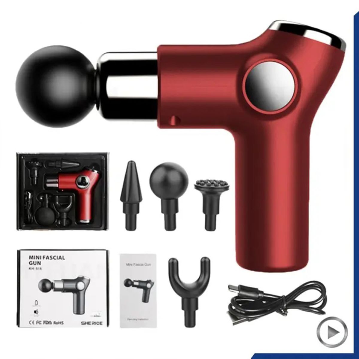 Original Mini Body Massager - 32 Speed 4 Heads Chargeable Fascial _Gun