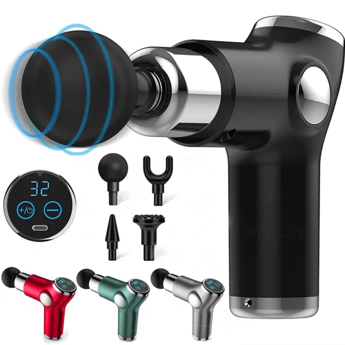 Original Mini Body Massager - 32 Speed 4 Heads Chargeable Fascial _Gun